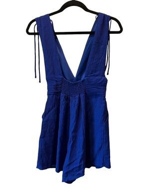 one clothing Royal Blue Elastic-Waist Romper